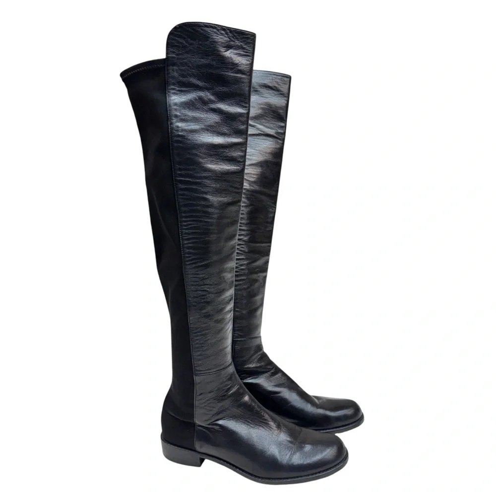 Stuart Weitzman Over the Knee Tall Black Boots 7